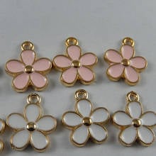 10PCS Enamel Gold Flower Charms For Fashion Earrings Pendants Trendy Flower Necklace Pendant Alloy Bracelet Charms Keychain DIY 2024 - buy cheap