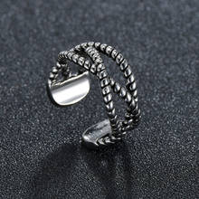 Vintage Three Rope Shapped Finger Rings for Women Men Punk Hip Hop Opening Adjustable Ring Weaving Rings Statement Jewelry Gif 2024 - buy cheap