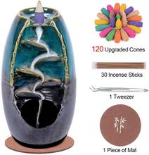 Smoke Waterfall Backflow Incense Burner Yoga Home Decor Incense Holder Portable Ceramic Censer Handicrafts Incense Burner 2024 - buy cheap