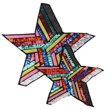 1Pc Sequins Embroidered Star Patch For T-shirt Sweater Iron On Garment Accessories Applique Diy Decoration patches 2024 - buy cheap