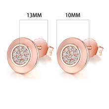 Rose Gold Jewelry Signature Stud Earrings With Clear CZ Earrings For Woman Fashion Make up Party Gift Earrings 2024 - buy cheap