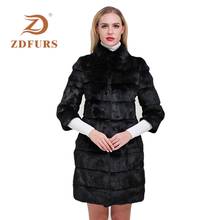 ZDFURS-Chaqueta de piel de conejo para mujer, abrigo largo, suave y cálido, desmontable, para invierno, novedad de 2019 2024 - compra barato