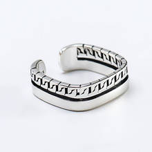 Foxanry 925 Stamp Smooth Rings for Women Trendy Creative Double Chain Simple Geometric Handmade Party Jewelry Gifts 2024 - buy cheap