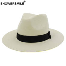 SHOWERSMILE Straw Hat Summer Panama Hat Men Women Sun Hat Beach Straw Hat for Men British Style Fedora Chapeau Sombrero 2024 - buy cheap