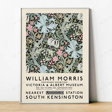 Póster de la exposición de William Morris The Victoria and Albert Museum, estampado Vintage, patrón de malas hierbas, decoración de pared del hogar subterráneo de Londres 2024 - compra barato