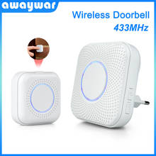 433MHz Smart Wireless Doorbell Home Security Welcome visitor Doorbell Alarm LED light 36 Ring Songs with transmit Button Chimes 2024 - buy cheap