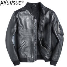 AYUNSUE 100% Genuine Leather Jacket Men Cowhide Mens Jackets and Coats Short Vintage Clothes Spring Autumn Bomber Jacket 2020 2024 - buy cheap