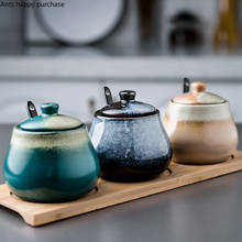 Japanese-style Ceramics Spice Jar Kitchen Supplies Household Salt Shaker Condiment Box Set Condiment Bottl Kitchen Storage Tool 2024 - compre barato