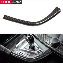 For BMW 2014-2018 LHD M3 M4 F80 F82 F83 Real Carbon Fiber Car Gear Shift Panel Side L Shape Strips Trim Interior Modification 2024 - buy cheap