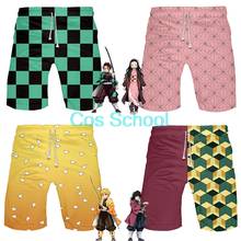 Cos School Demon Slayer Kimetsu no Yaiba Short Pants Kamado Tanjirou Nezuko Agatsuma Zenitsu Tomioka Giyuu Printed Beach Shorts 2024 - buy cheap