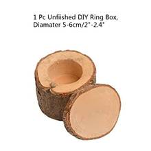 5-6cm Small Size Handmade Unfinished Blank Wedding Ring Box Natural Wood Jewelry Dispaly DIY Lettering Rustic Ring Box 2024 - buy cheap