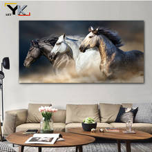 Three Running Horse Modern Animals Artistic Cuadros Oil Painting on Canvas Posters and Prints Wall Art Picture for Living Room 2024 - buy cheap