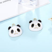 10pcs/pack Cute panda  bear  oil Enamel Pendant Charms Gold Tone Oil Drop DIY Bracelet Floating Charms 2024 - buy cheap