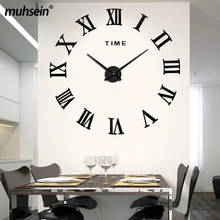 Muhsein Modern Wall Clock 3D Roman Numerals Clock Large Size DIY Wall Sticker Clock Home Decor Mute quartz Watch Free Shipping 2024 - buy cheap