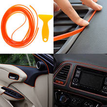 Kit de acabamento em molde para interior automotivo, faixa laranja de 5m para decoração de interiores, lacuna de linha 2024 - compre barato