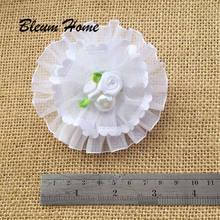 2pcs/lot Russian children's schoolgirl gift present ribbon elastic Imitation pearl flower buds hair bands scrunchie rubber band 2024 - buy cheap