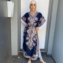 Рамадан мусульманский хиджаб Maxi платье для женщин ИД Мубарак Абаи Дубай, Турция марокканский кафтан одежда халат ансамбль Femme мусульманских 2024 - купить недорого