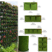 Suporte de parede para plantas, saco verde para plantar flores e bonsai com bolsos, jardim vertical, artigo para casa 2024 - compre barato