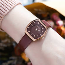 Elegant Women Watches Stylish Rose Gold Tonneau Dial Simple Minimalism Lady Quartz Wristwatch Top GEDI Brand Leather Clock Gift 2024 - buy cheap