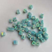 Contas de cubo sintético 50 com 4mm perfurado & contas quadradas de opala verde opala contas para colar & pulseira 2024 - compre barato