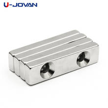 U-JOVAN 2pcs 40x10x5mm Double 5mm Hole Super Strong Block Neodymium Magnet Rare Earth Permanet Magnets  40*10*5-5-5mm 2024 - buy cheap