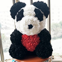 Oso de peluche con forma de panda gigante, oso de peluche con cabeza de flor, rosas con corazón, regalo de Navidad, 35 cm, 3,5 cm 2024 - compra barato