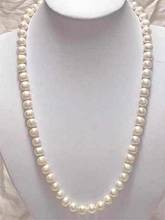 Longo 25 necklace beautiful bonito 7-8mm branco akoya cultivado pérola colar 2024 - compre barato