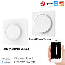 ZigBee-interruptor inteligente giratorio/táctil, atenuador de luz, Smart Life/Tuya APP, interruptores de la UE, Control remoto con asistente de Google Home Alexa 2024 - compra barato