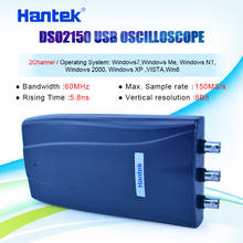 Hantek-osciloscópio digital com 2 canais, largura de banda de 60mhz, 2 canais, pc, usb, 150msa/s, 23 funções 2024 - compre barato