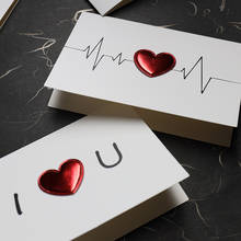 Cartão de visita em couro sintético 3d, cartão com coração, amor, estéreo, aniversário, dia dos namorados, amor você, batimento cardíaco, cartão de dia das mães 2024 - compre barato