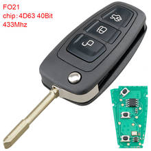 433mhz 3 botões virar remoto carro chave fob com 4d63 40bit chip e f021 lâmina apto para ford/focus/mk1/mondeo 2024 - compre barato