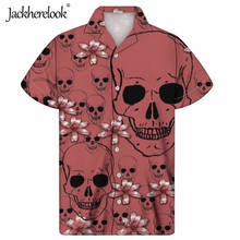 Jackherelook Cuban Guayabera Shirt Skull Print Hawaiian Shirt Summer Men Plus Size Colorful Sugar Skulls Clothing Camisa Hombre 2024 - buy cheap