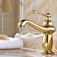 Luxury Gold Color Polished Chrome Brass Single Handle Bathroom Sink Basin Faucet Mixer Tap Free Shipping! agf043 2024 - buy cheap