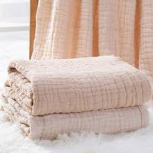 Faixa de algodão para bebês com 6 camadas, cobertor infantil para receção de bebê, cobertor para envoltório, quente para dormir, capa de cama, musselina 2024 - compre barato