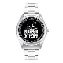 Gato engraçado relógio de quartzo foto retro relógio de pulso foto inoxidável esporte masculino relógio de pulso 2024 - compre barato