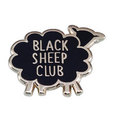 Pin esmaltado de club de ovejas negras, broche de deshonor, insignia divertida de Humor para adultos 2024 - compra barato
