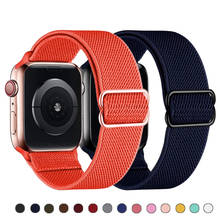 Ремешок для Apple Watch 44 мм, 40 мм, 38 мм, 42 мм, эластичный регулируемый нейлоновый браслет iwatch Series 6 SE 5, 4, 3, 2, 1 2024 - купить недорого