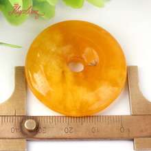 40mm Ring Donut Round Smooth Yellow Jades Pendant Stone Beads For DIY Necklace Jewelry Making 1 Pcs Wholesale Free Shipping 2024 - buy cheap