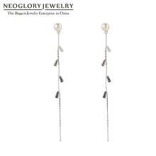 Neoglory 2020 Korean Design Pearl Drop Earrings For Women Simple CZ Tassel Earrings Wedding Party Vintage Gifts For Girlfriend 2024 - buy cheap