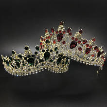 Tiaras de novia de cristal para mujeres, coronas de Reina y Rey, diamantes de imitación, fiesta barroca, desfile, diadema Vintage, accesorios para el cabello de boda, joyería 2024 - compra barato