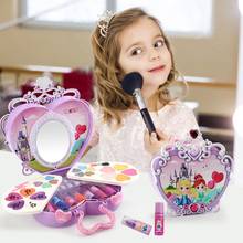 Conjunto de maquiagem com glitter, caixa de maquiagem princesa tslm1 para crianças, presente de natal, material não-tóxico, seguro 2024 - compre barato