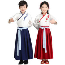 Vestido de teatro para niño y niña, traje tradicional chino de estudiante antiguo, vestido de china, 2 piezas, Han Fu 2024 - compra barato