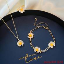 Collar con colgante de margaritas y flores para mujer, pulsera elegante con Blanco simple de girasol 2024 - compra barato