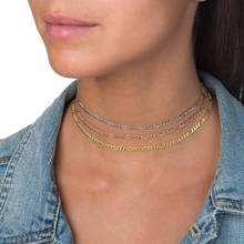 simple Figaro choker chain high polish 5.5mm width fashion women girl figaro chain necklace 2024 - buy cheap