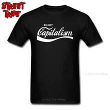 Hipster t-shirts 2019 desfrutar do capitalismo masculino personalizado engraçado dizendo roupas 100% algodão preto branco camiseta topos 3xl 2024 - compre barato