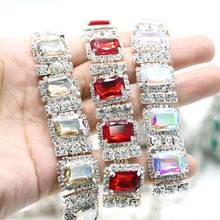 10Yds Rhinestone Trim Crystal AB Stone Silver Chain Pretty Red Clear Trimming Wedding Decoration Sew On Clothing Diy Accessories 2024 - buy cheap