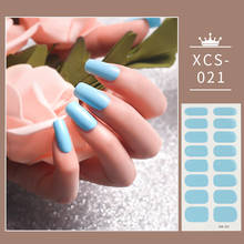 Sky Blue Shiny Designed Manicure Decoration Nail Sticker Popular Solid Colors And Creative Nail Art Nails Sticker Designer 2024 - buy cheap