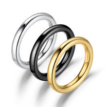 Новое роскошное цилиндрическое кольцо из титановой стали, круглый стержень из нержавеющей стали, гладкое кольцо, популярное соединительное кольцо 2024 - купить недорого