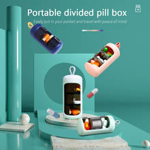 Caja de almacenamiento de píldoras, Mini contenedor de medicina portátil, organizador de píldoras de 3 rejillas, botella sellada compacta, estuche de soporte para el hogar 2024 - compra barato