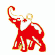 Metal Alloy Golden White Red Enamel Elephant Delta Sigma Charm Pendant Diy Bracelet Necklace Making 2024 - buy cheap
